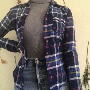 Abercrombie & Fitch Women's Navy Blue Flannel